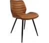 Morris Spisebordsstol i mikrofiber H77 cm - Sort/Cognac