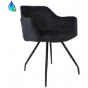 Jayron Spisebordsstol i velour H81 cm - Sort/Antracit