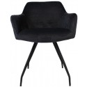 Jayron Spisebordsstol i velour H81 cm - Sort/Antracit