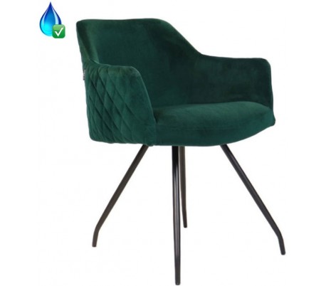 Nelly Spisebordsstol i velour H81,5 cm - Sort/Mørkeblå