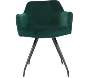 Nelly Spisebordsstol i velour H81,5 cm - Sort/Mørkeblå 2