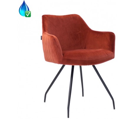 Nelly Spisebordsstol i velour H81,5 cm - Sort/Mørkegrøn