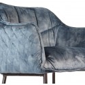 Jayron Barstol i velour H110 cm - Sort/Kobber