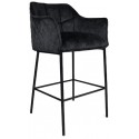 Jayron Barstol i velour H110 cm - Sort/Blå