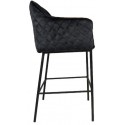 Jayron Barstol i velour H110 cm - Sort/Blå