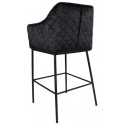 Jayron Barstol i velour H110 cm - Sort/Blå