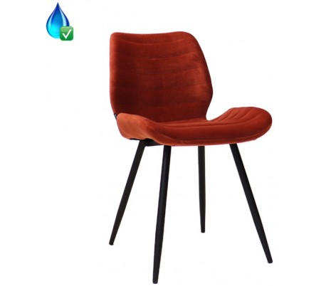 Toby Spisebordsstol i velour H77 cm - Sort/Sort