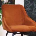 Toby Spisebordsstol i velour H77 cm - Sort/Kobber