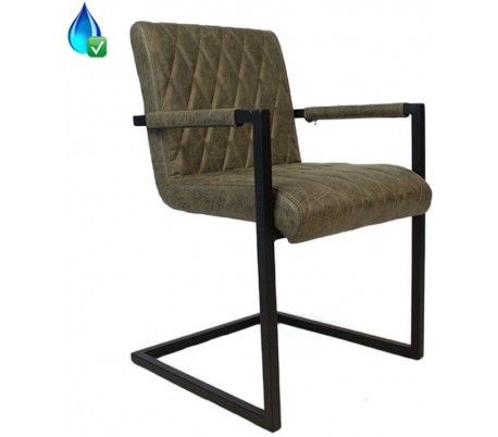 Sara Spisebordsstol i kunstlæder H79 cm - Sort/Cognac