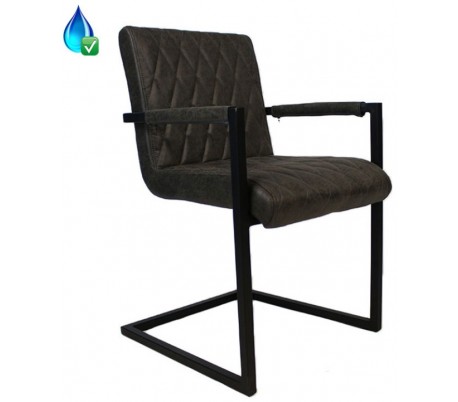 Diamond Spisebordsstol i øko-læder H86 cm - Sort/Cognac