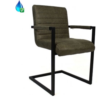 Diamond Spisebordsstol i øko-læder H86 cm - Sort/Olivengrøn