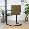 Diamond Spisebordsstol i øko-læder H86 cm - Sort/Olivengrøn