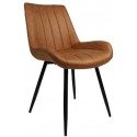 Morris Spisebordsstol i mikrofiber H77 cm - Sort/Cognac