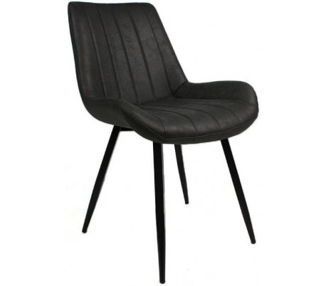 Brooke Spisebordsstol i mikrofiber H86 cm - Sort/Cognac