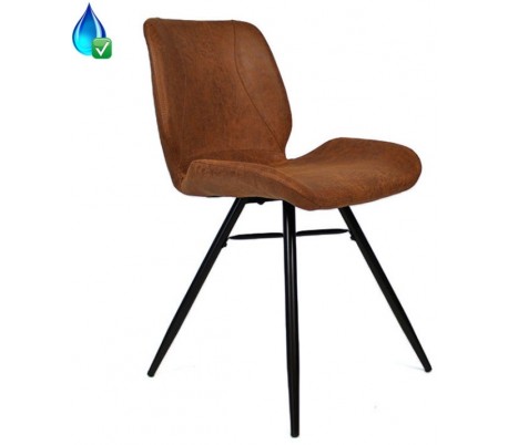 Barrel Spisebordsstol i øko-læder H81,5 cm - Sort/Olivengrøn