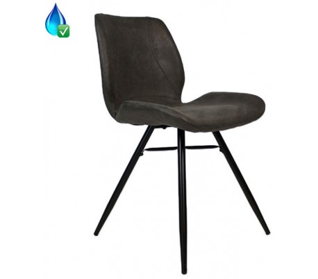 Barrel Spisebordsstol i øko-læder H81,5 cm - Sort/Cognac