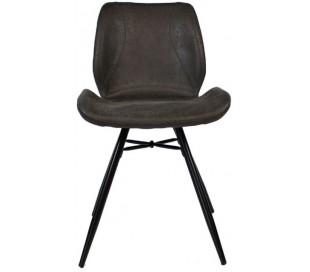 Barrel Spisebordsstol i øko-læder H81,5 cm - Sort/Cognac 2