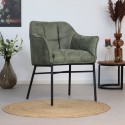 Club Spisebordsstol i øko-læder H81 cm - Sort/Olivengrøn
