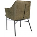 Club Spisebordsstol i øko-læder H81 cm - Sort/Olivengrøn