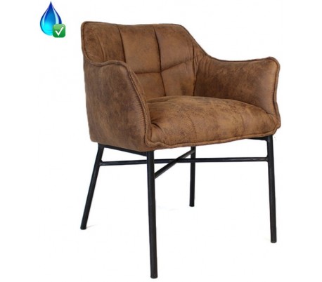 Aaron Spisebordsstol i læderlook H81 cm - Sort/Olivengrøn