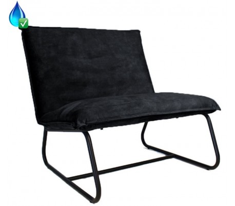 Paris Lænestol i velour H83 cm - Sort/Okker