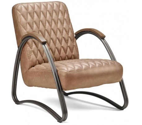 Ivy Lænestol i øko-læder H80 cm - Antracit/Cognac