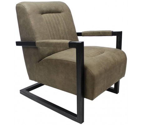 Austin Lænestol i mikrofiber H88 cm - Industriel sort/Sort