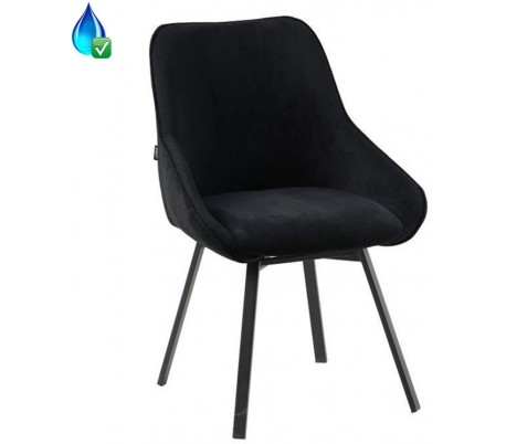 Luna rotérbar spisebordsstol i ripcurl H92 cm - Sort/Kobber