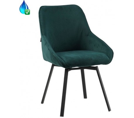 Luna rotérbar spisebordsstol i ripcurl H92 cm - Sort/Sort