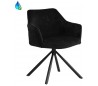 Furtado rotérbar spisebordsstol i velour H80 cm - Sort/Sort