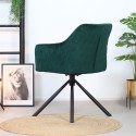 Furtado rotérbar spisebordsstol i velour H80 cm - Sort/Kobber
