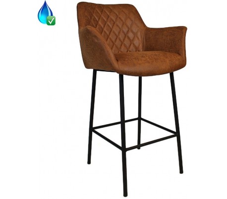 Club Barstol i øko-læder H108 cm - Sort/Olivengrøn