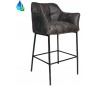 Aaron Barstol i læderlook H110 cm - Industriel sort/Antracit