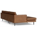 Sofa med venstrevendt chaiselong i læder B300 cm - Vintage cognac