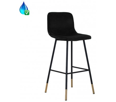 Aaron Barstol i læderlook H110 cm - Industriel sort/Antracit