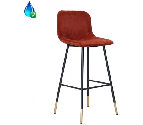 Mikky Barstol i velour H96 - 107 cm - Sort/Sort