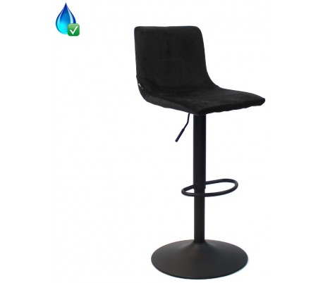 Mikky Barstol i velour H96 - 107 cm - Sort/Sort