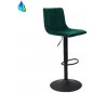 Frenkie Barstol i velour H90 - 110 cm - Sort/Grøn
