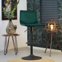 Frenkie Barstol i velour H90 - 110 cm - Sort/Kobber