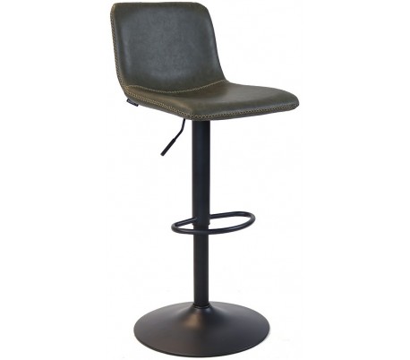 Texas Barstol i øko-læder H88 - 110 cm - Sort/Olivengrøn