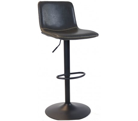 Tex Barstol i øko-læder H88 - 110 cm - Sort/Cognac