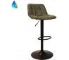 Rocky Barstol i øko-læder H87 - 107 cm - Sort/Olivengrøn