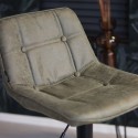 Tex Barstol i øko-læder H88 - 110 cm - Sort/Olivengrøn