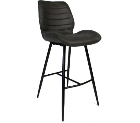 Morris Barstol i mikrofiber H104 cm - Sort/Cognac