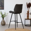 Morris Barstol i mikrofiber H104 cm - Sort/Cognac