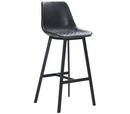 Lauren Barstol i PU-læder H107 cm - Sort/Cognac