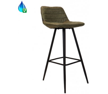 Rocky Barstol i øko-læder H87 - 107 cm - Sort/Olivengrøn