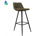 Rocky Barstol i øko-læder H87 - 107 cm - Sort/Olivengrøn