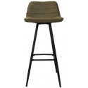 Rocky Barstol i øko-læder H87 - 107 cm - Sort/Olivengrøn