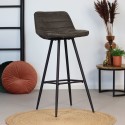 Jackson Barstol i øko-læder H101 cm - Sort/Cognac